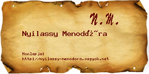 Nyilassy Menodóra névjegykártya